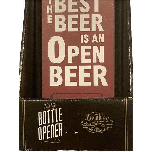 Wembly Nifty Bottle Opener Wall Mount with Cap Catcher - Bar Man Cave Accessory - Picture 2 of 4